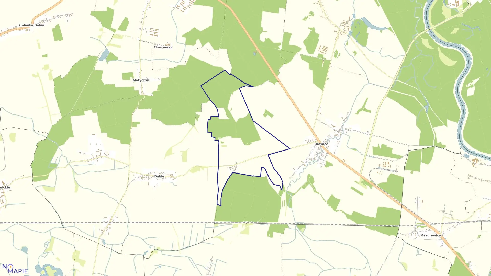 Mapa obrębu CICHOBÓRZ w gminie Prochowice