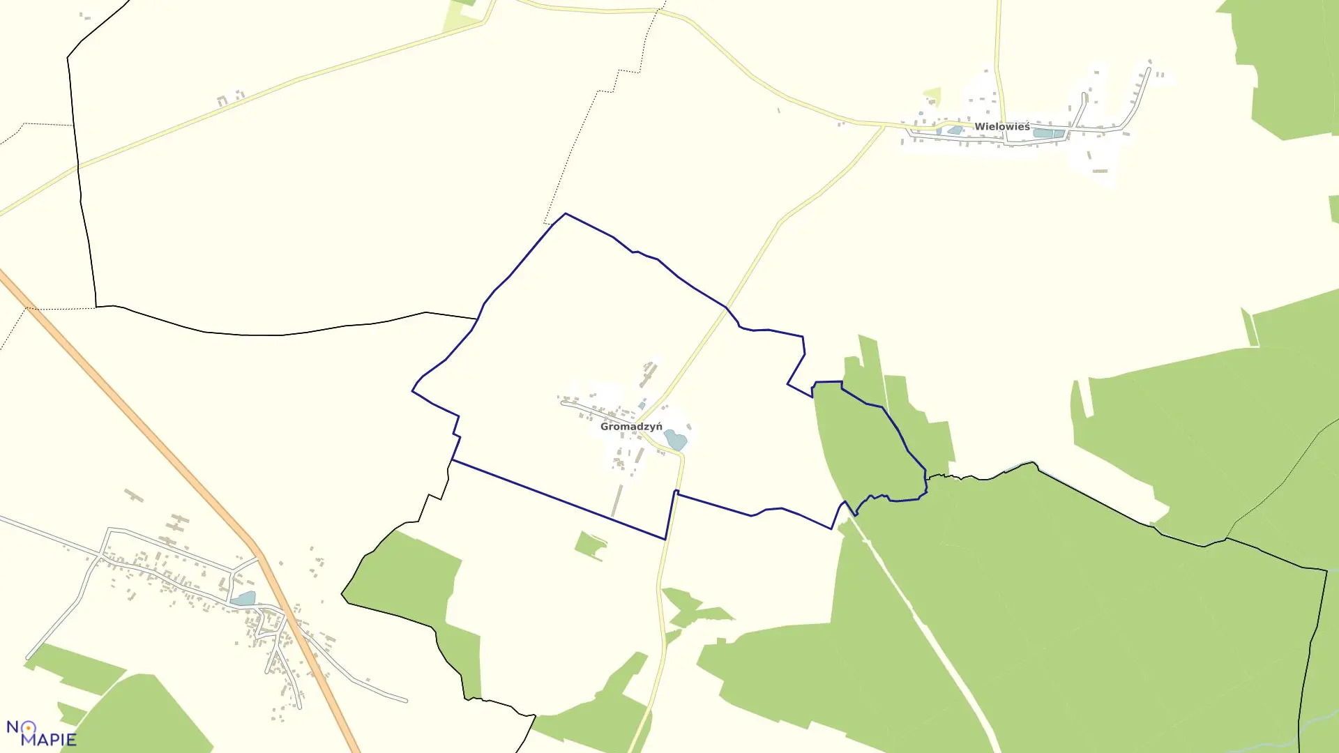 Mapa obrębu GROMADZYŃ w gminie Prochowice