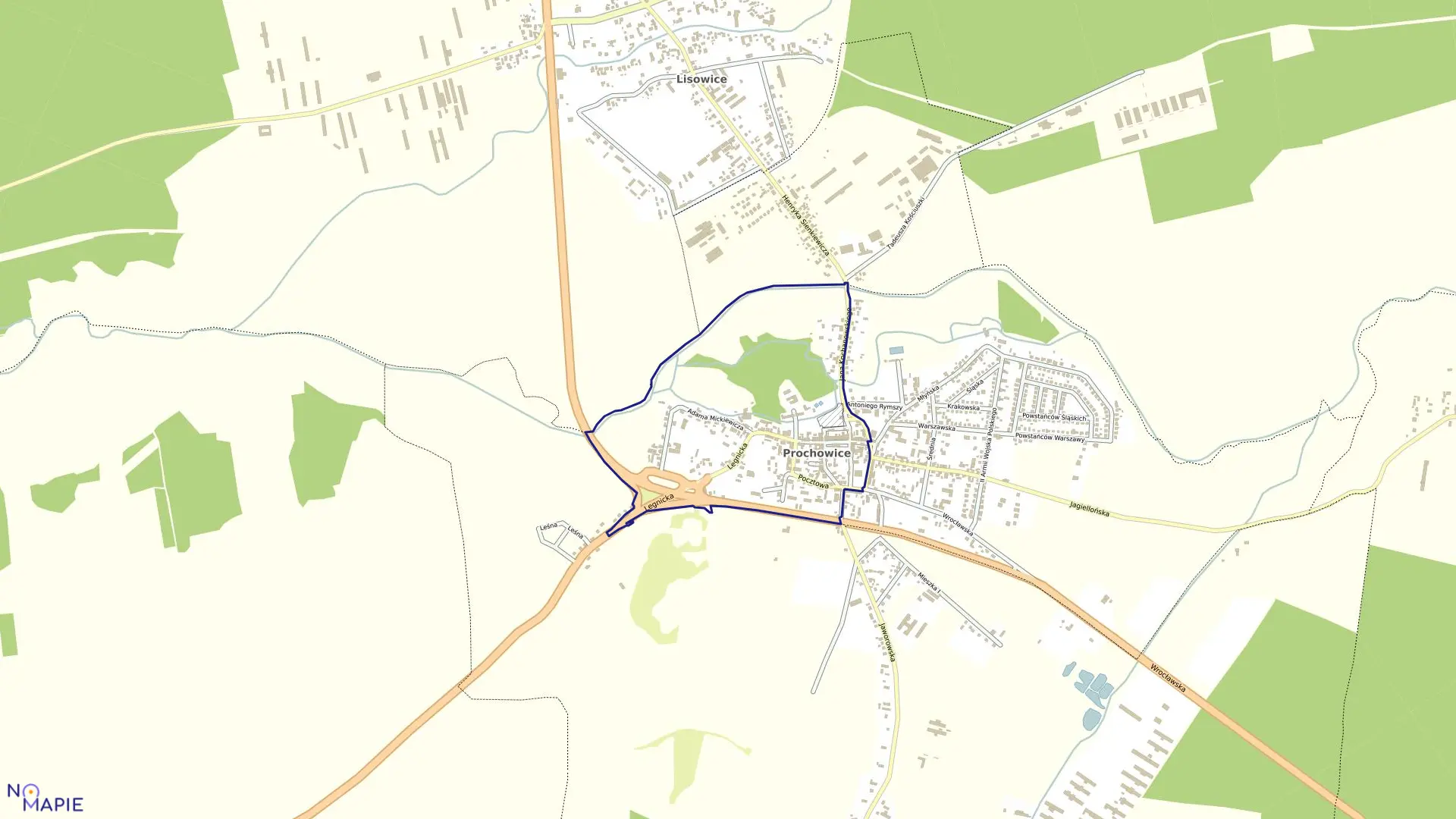Mapa obrębu OBRĘB 2 w gminie Prochowice