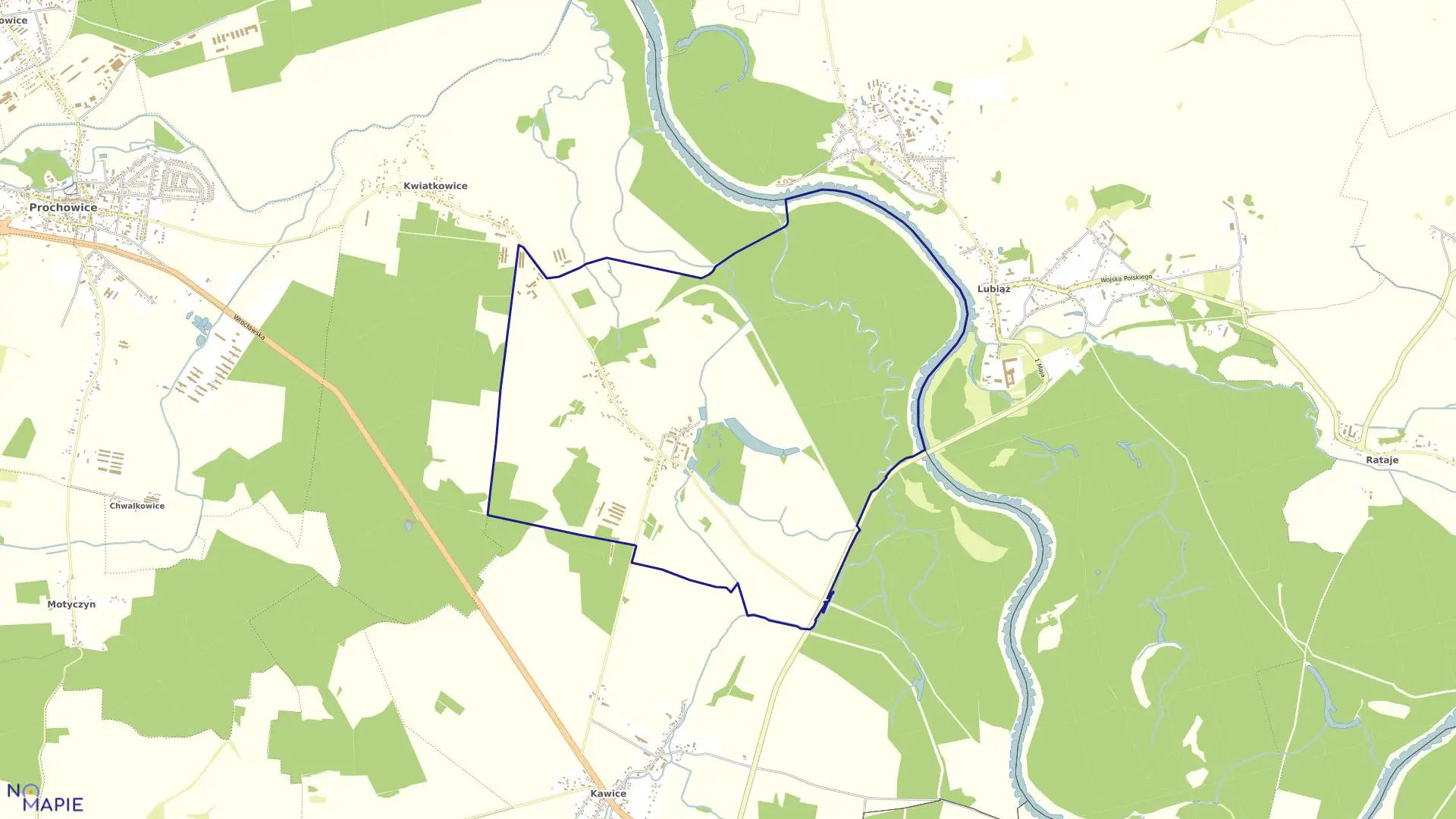 Mapa obrębu ROGÓW LEGNICKI w gminie Prochowice